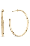 Lana Jewelry 14k Yellow Gold Textured Medium Hoop Earrings In Yellow