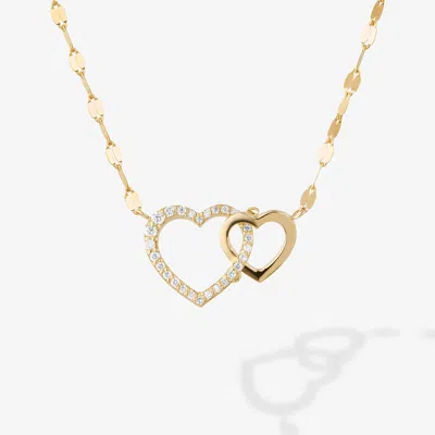 Lana Interlocking Diamond Heart Pendant Necklace 14k In Gold