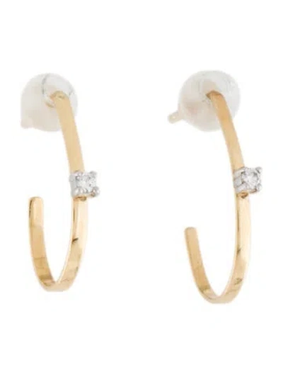 Pre-owned Lana 14k Diamond Flat Solo Hoop Earrings In Multi