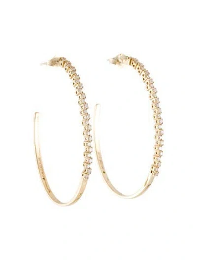 Pre-owned Lana 14k Diamond Hoop In Multi