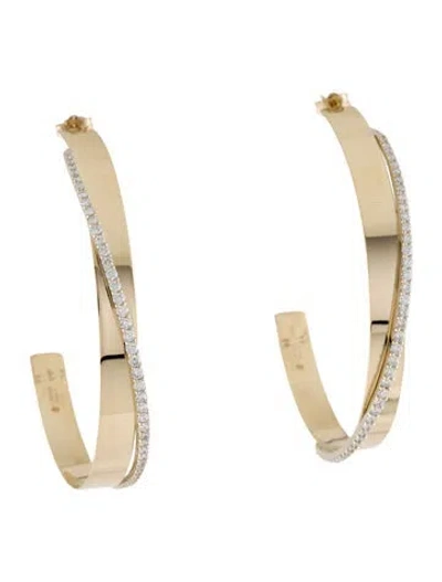 Pre-owned Lana 14k Diamond Large Hoop Earrings In Multi