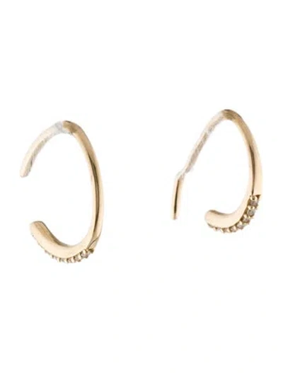 Pre-owned Lana 14k Diamond Mini Hooked Earrings In Multi