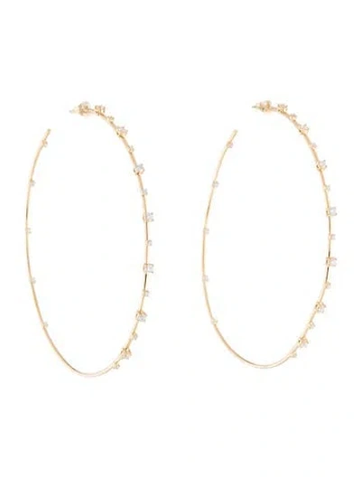 Pre-owned Lana 14k Diamond Multi Solo Hoop Earrings