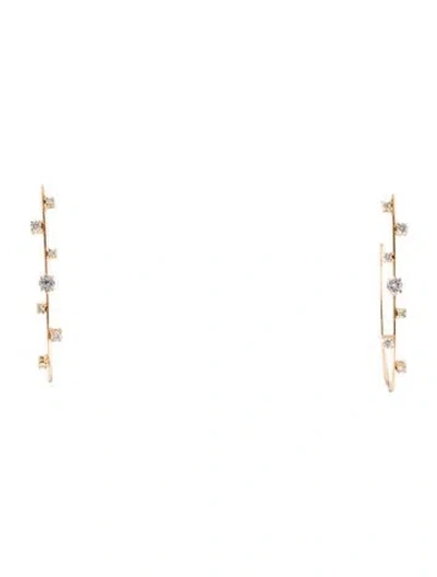 Pre-owned Lana 14k Diamond Multi Solo Tear Hoop Earrings