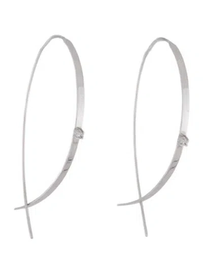 Pre-owned Lana 14k Diamond Small Flat Hoop Earrings In Multi