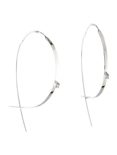 Pre-owned Lana 14k Diamond Small Flat Upside Down Hoops In Multi