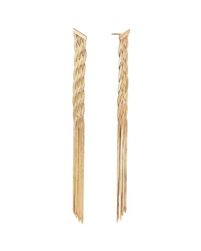 Lana Jewelry 14k Herringbone Earrings In Gold