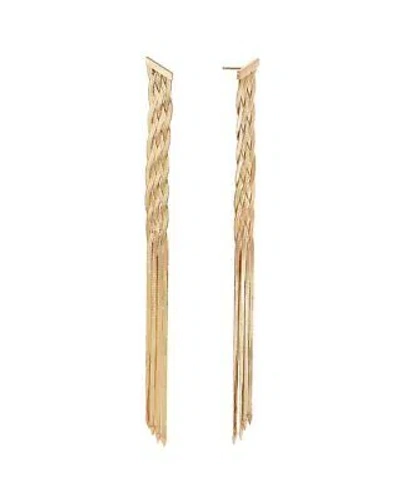Pre-owned Lana Jewelry 14k Herringbone Earrings Women's Gold