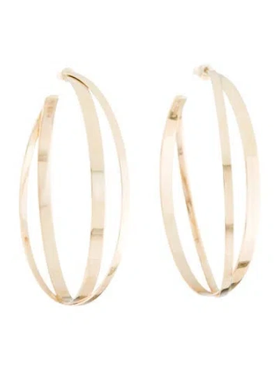Pre-owned Lana 14k Large Crossover Hoop Earrings In Multi