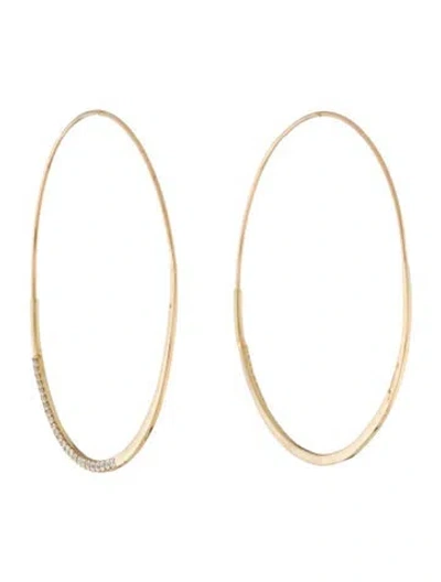 Pre-owned Lana 14k Large Diamond Flat Magic Hoop Earrings In Multi