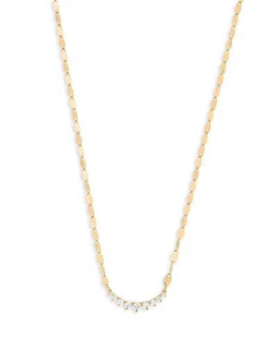 Lana Jewelry 14k Yellow Gold Diamond Curved Bar Necklace, 18 In Gray