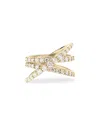 Lana Jewelry 14k Yellow Gold Diamond Three Layer Crossover Ring In Gold