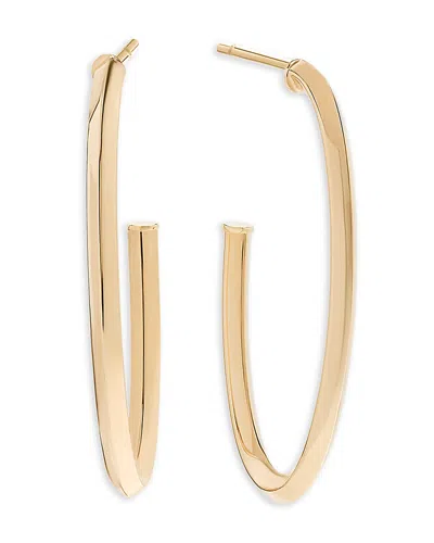 LANA JEWELRY 14K YELLOW GOLD NARROW OVAL HOOP EARRINGS
