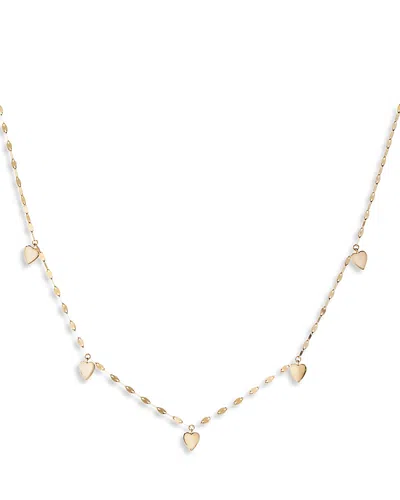 Lana Jewelry 14k Yellow Gold Polished Heart Dangle Station Necklace, 16