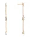Lana Jewelry Baguette Diamond Bar Linear Drop Earrings In 14k Yellow Gold, 0.14 Tcw In Gold