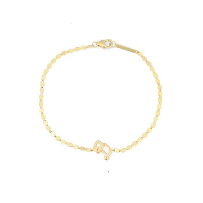Lana Jewelry Cursive Initial Pendant Bracelet In Gold