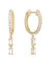 Lana Jewelry Diamond Baguette Charm Pave Huggie Hoop Earrings In 14k Yellow Gold, 0.21 Tcw In Gold