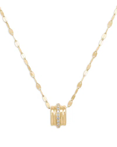 Lana Jewelry Diamond Pave Textured Ring Pendant Necklace In 14k Yellow Gold, 0.17 Tcw