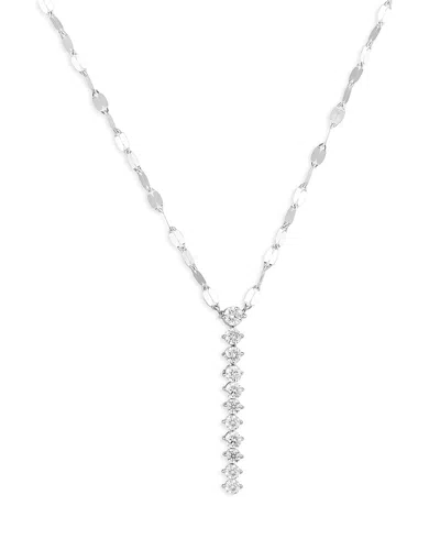Lana Jewelry Diamond Tennis Lariat Necklace In 14k White Gold, 0.03 Tcw In Silver