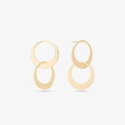 Lana Jewelry Double Interlocking Circle Earrings 14k Yellow Gold