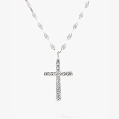 Lana Jewelry Everyday Diamond Cross Necklace In Silver