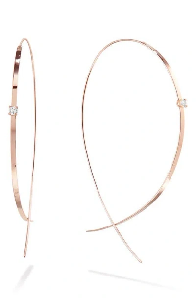 Lana Jewelry 'flat Upside Down' Diamond Hoop Earrings In 14k Rose Gold