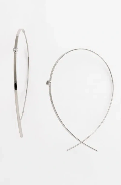 Lana Jewelry 'flat Upside Down' Diamond Hoop Earrings In 14k White Gold