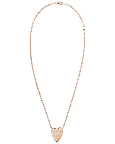LANA JEWELRY LANA 14K ROSE GOLD 0.14 CT. TW. DIAMOND TAKEN HEART NECKLACE