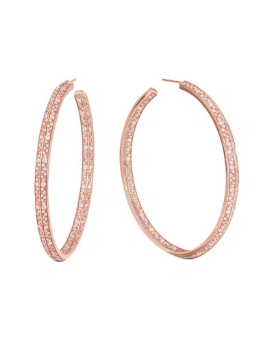 LANA JEWELRY LANA 14K ROSE GOLD 3.57 CT. TW. DIAMOND SCATTERED EDGE HOOPS