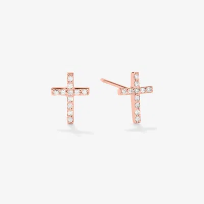 Lana Jewelry Mini Cross Diamond Studs In Gold