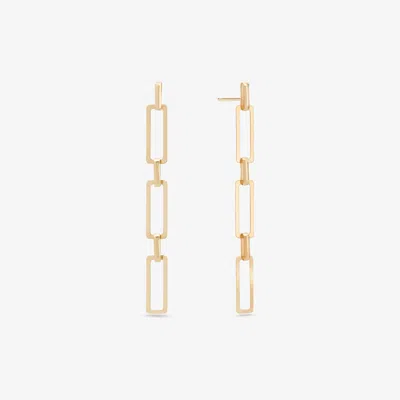 Lana Jewelry Paperclip Linear Earrings 14k Yellow Gold