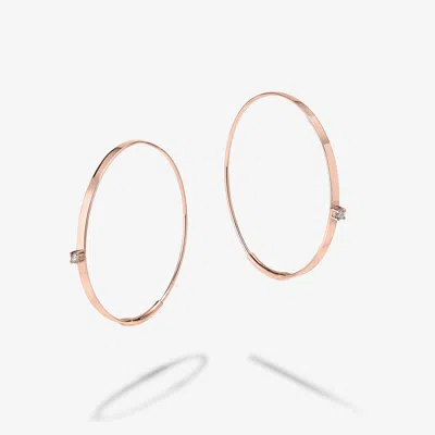 Small Flat Magic Hoops With Diamonds In Gold from LANA Jewelry