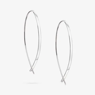 Lana Jewelry Small Flat Upside Down Hoops In Metallic