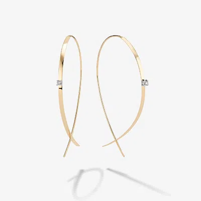Lana Jewelry Small Flat Upside Down Hoops With Diamonds In Gold