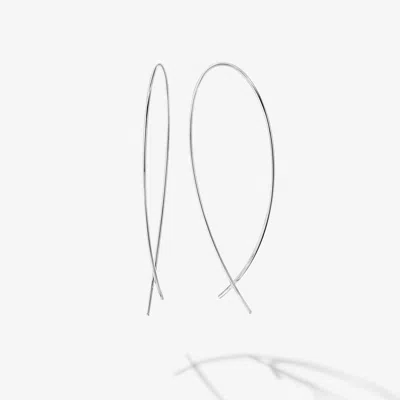 Lana Jewelry Small Upside Down Hoops In Silver