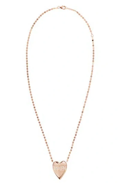 Lana Jewelry Taken Heart Diamond Pendant Necklace In Rose Gold/diamond