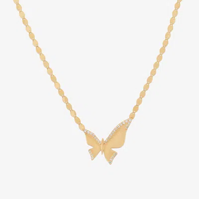Lana Large Diamond Butterfly Charm Necklace 16 14k In Gold