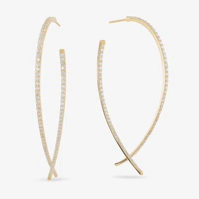 Lana Large Diamond Front To Back Upside Down Hoops 14k In Gold