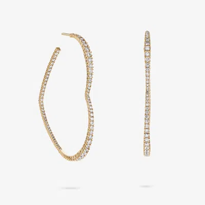 Lana Large Graduating Diamond Heart Hoops 14k In Gold