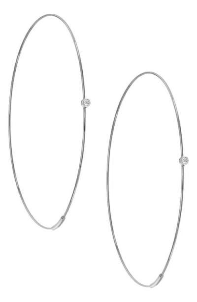 Lana Large Magic Hoop Diamond Earrings In Metallic