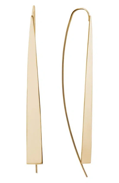 Lana Large Narrow Flat Threader Earrings In Yellow Gold