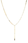 LANA LASER MINI RECTANGLE LARIAT NECKLACE