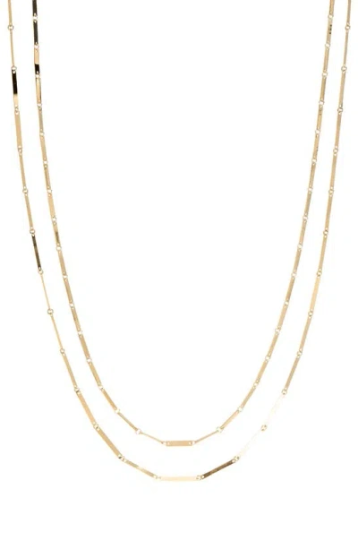 Lana Laser Rectangle Double Strand Necklace In Gold