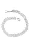 Lana Laser Square Chain Bracelet In White Gold