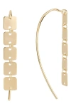 Lana Laser Square Linear Drop Earrings In Yellow Gold