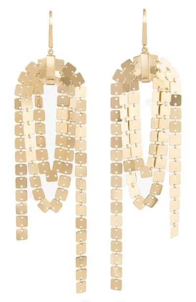 Lana Laser Square Link Cascade Drop Earring In Gold