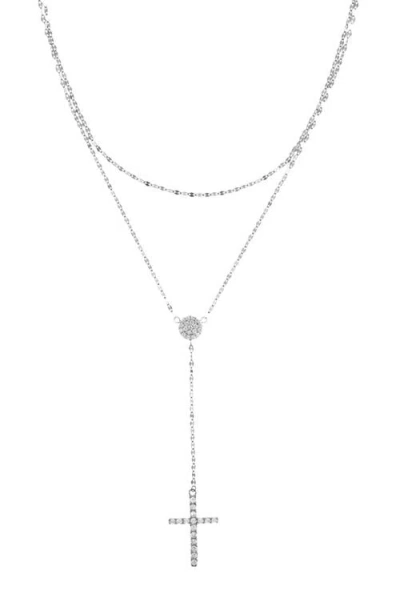 Lana Layered Cross Pendant Y-necklace In White