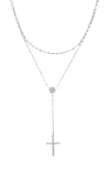 Lana Layered Cross Pendant Y-necklace In White Gold