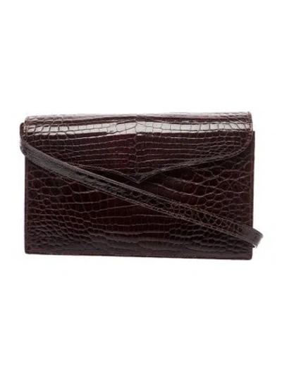 Pre-owned Lana Marks Alligator Crossbody Bag In Brown
