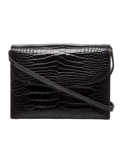 Pre-owned Lana Marks Alligator Shoulder Bag In Black